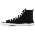 Jet Black Just White Hi-Top Canvas-Sneaker White Cap Custom Hand Made Lace Up Vulcanized Sneaker shoes. 