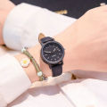 (Whitout Bracelet) Yfashion Women ple Stylish Watch With Imitation Leather Band Antique Mori Wrist Watch For Middle School Student Girl color. 