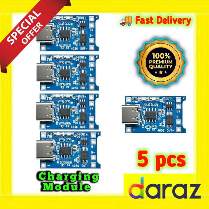 TP4056 1A Lithium-Ion Battery Charging Module with Protection Circuit