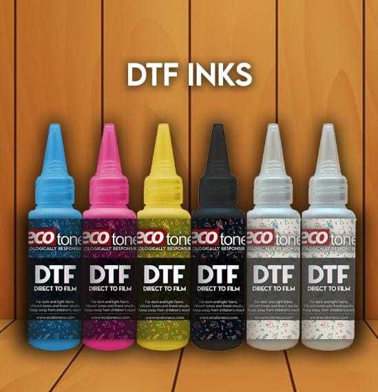 Premium DTF Printer Ink - 100 ml 6 Colors for Inkjet Direct to Film Heat Transfer Printing