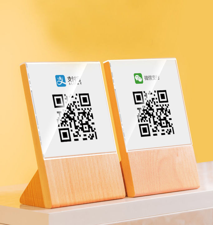 【linfang store】SVIAO Label Price Plate QR Code Wooden Coffee Restaurant Store Display Box Logo Shelf Customizable Logo