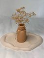 Set of 4 Mini Flower Vases with Tray – Nordic Style Decorative Flower Vases for Home, Office & Table Décor | Modern Boho Aesthetic | Handmade Matte Finish | Ideal for Dried Flowers, Shelf Decoration & Gifting. 