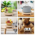DESCENTE Wooden Round Pedestal Handcrafted Wooden Plant Stand for Indoor Outdoor Home Decor Stylish Flower Pot Holder with Wood Legs Buyers' Favorite Wooden Plant Pot Stand. 