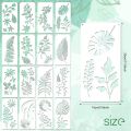 16 Pieces Leaves Stencil Reusable Sheet Painting Stencil Wall Stencil. 