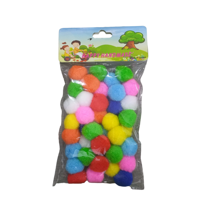 Pompoms Craft Assorted Colors Art and Craft Multicolor - 1 Pack