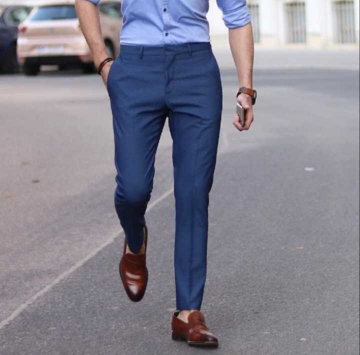 Navy Blue and black Dress Pant for Men & Boys | Office wear & Formal wear pants | Plain Blue Pant Black