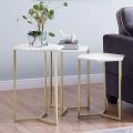 Stylish Side Tables and Nesting Tables, Decorative Accents, Hexagon and Round Designs, Perfect for Bedside and More. 