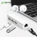 【Miga Plaza】USB Ethernet with 3 Port USB HUB 2.0 RJ45 Lan Network Card USB to Ethernet Adapter for Mac iOS Android PC  RTL8152 USB 2.0 HUB. 