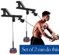 Double side pulley Wrist Trainer, Triceps Workout Machine Wall-Mounted Cable Pulley System for LAT Pull Downs, Triceps Pull Downs, Forearm Home Gym. 