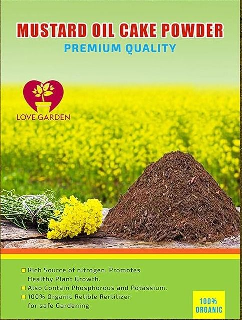 Global Mustard Oil Cake Powder for Plants Sarso ki Khali Organic Fertilizer Gardening Nutrient Manure , 1000 GM