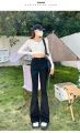 Women's American-Style Retro Blue High Waist Jeans Autumn2022New Hot Girl Niche Design Bootcut Pants Tide. 