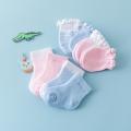 I LOVE DADDY&MUMMY-4Pairs/Lot Lace Ruffles Baby Socks Gloves Set Breathable Cotton Infant Socks Anti Scratch Newborn Protection Face Mittens Socks. 