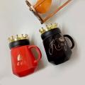 King and Queen Ceramic Mugs with Crown Lid Crown lids. 