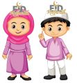 Eid Mubarak Boy and Girl Eidi Tuck Cards Pack of 6 Cards. 