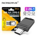 2 in1 Mini OTG Type C Pen Drive Usb2.0 Memory Stick 16GB 32GB 8GB usb flash card 128GB 256GB 512GB type-C Pendrive. 