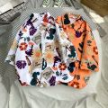 elegantstunning Summer Men Loose Tops Trendy Sunflower Printing Hawaii Couple Beach Shirt Casual Loose Cardigan T-shirt. 