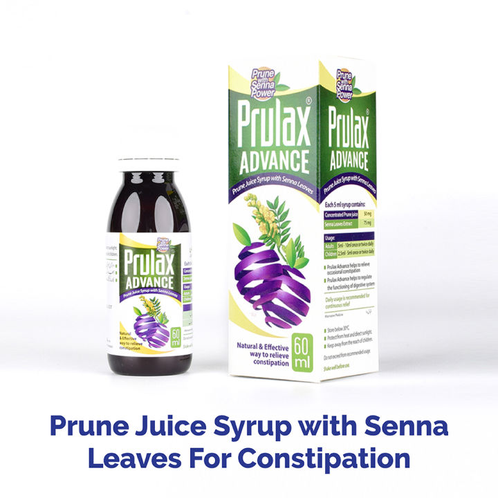 Prulax ® Advance Prune Juice Syrup with Senna Leaves for Constipation Relief - 60ml