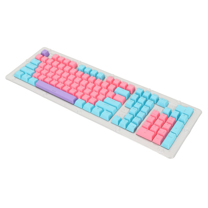 PBT Keyboard Keycaps 2 Color Injection Molding Light Transmission OEM Height DIY Combination Keycaps for Mechanical Keyboard Pink Blue Purple