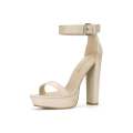 Women Fashion Stylish 4-Inch Block Heels Sandals in Vibrant Shades Ideal for Bridal Parties and Every Occasion - Easy to Walk and Comfortable Black, Orange, Shocking Pink, Light Pink, Green, Maroon, Brown, Skin Purple, Red, Blue, Yellow. 