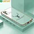 UCUC for Vivo Y50 Y30 Y30I Back Cover + Free Lanyard Luxury 6D Plating Case Side Pattern Soft Silicone Square Mobile Phone Cases. 
