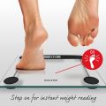 Salter 9208 BK3R Compact Glass Electronic Scale, Bathroom, 180 Kg Max Capacity, Easy Read, Step On, Toughened Glass Platform, Minimalist Design, 300 mm x 250 mm, Black/Clear. 