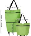 Foldable Trolley Bag, 2-in-1 Folding Trolley, Reusable Multifunctional Shopping Bag With Wheels. 