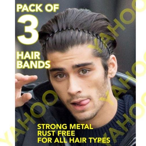 Hair Band Pack Of 3 - Black Color Hair Band For Man For Daily Use Premium Quality Hair Band For Men And Women Daily Use Black Spring ZigZag Wave Metal Hair Hoop Band Unisex Sports Headband Headware Accessories Hair Band  (Black)