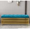 MS Metal Entrance Shoe Rack, Large Capacity Luxury Upholstered Shoe Storage Bench with Velvet Seat, Modern Shoe Bench for Hallway Accent Furniture. 