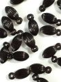 Cute Black Tiny Oval Tussle Pendent Acrylic Plastic Beads – Pack of 40 gms. Versatile for DIY Jewelry, Craft Projects, Dress Accessories, Home Decorative Ideas.. 