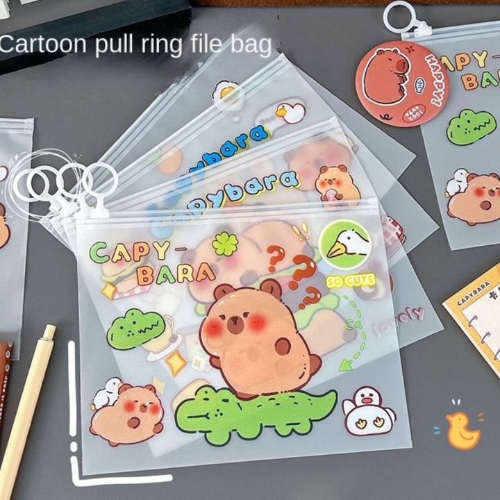 New PVC Capybara File Bag Transparent Cute Cartoon Test Paper Storage ...