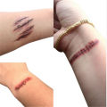 PinShang GlowSol Horror Realistic Fake Bloody Wound Stitch Scar Scab Waterproof Temporary Tattoo Sticker Body Art Stickers Halloween Masquerade Prank Makeup Props RC2251 10.56CM. 