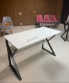 Computer Laptop Table Desk Workspace K/H-Shaped Table Engineered Wood Finish Study Table, for Home & Office with Powder Coating Frame. 