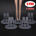 5PCS Transparent Plastic Doll Stand Display Holder Barbie Accessory Support Leg. 