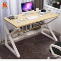 Computer desk table simple modern K-shape portable folding computer laptop study table Gaming Table office desk home furniture with storage bookshelf laptop writing table workstation with metal frame waterproof laminated 4X2.5X2ft. 