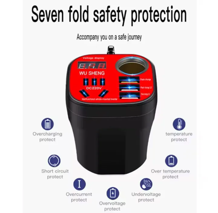 200W%20Car%20Inverter%20DC%2012V/24V%20to%20AC%20220V%20PD+QC3.0%20USB%20Ports%20Phone%20Charger%20With%20Led%20Display%20Cigarette%20Lighter%20Power%20Adapter%20-%20Image%202