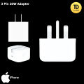 iPhone charger 3 Pin 20 watt adapter, USB-C type. 
