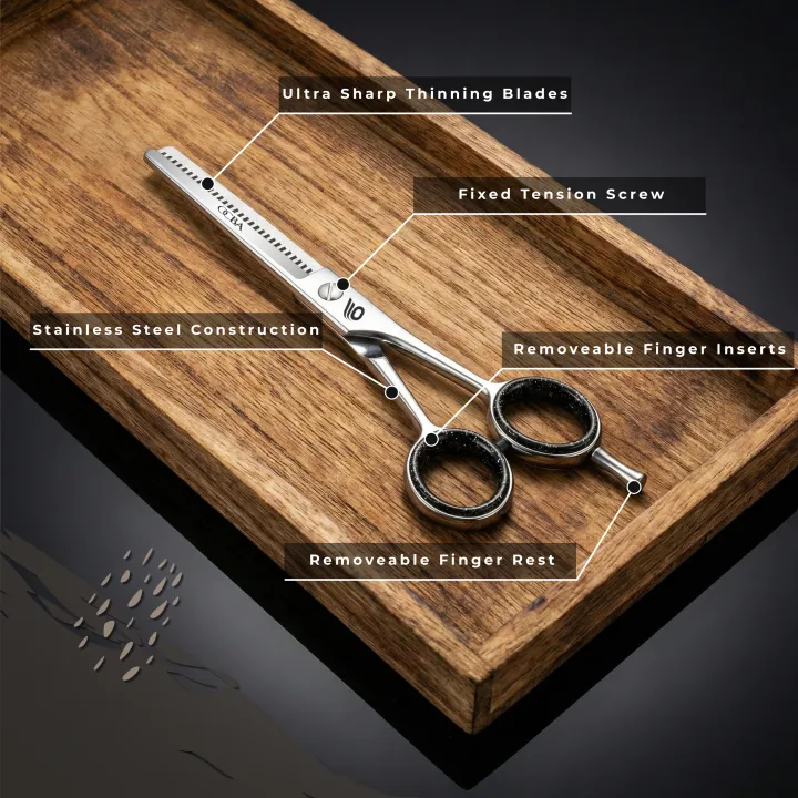 OCBA%20Professional%20Hairdressing%20Thinning%20Teeth%20Scissor%20for%20Texturizing%20&%20Styling%20Stainless%20Steel%20with%20Removable%20Finger%20Ring%20for%20Barbers%20Hair%20Cutting,%20Salon,%20Children,%20Men%20&%20Women%20-%20Image%204