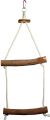 Bird Parrot Hanging Toy, Natural Wooden Perches Stand, Cotton Rope Hanging Toy, Best for Large and Medium Parrots and Birds. 