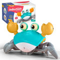 Hot Selling sensing crab walking crawling crab baby toys with music and led Baby Funny toy crawling crab. 