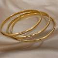4Pcs Plain Steel Plated non-openable Bracelets | Gold Bangle Bracelet Kara for Women Girls Fashion Jewelry | Golden Plain bangles for women. 