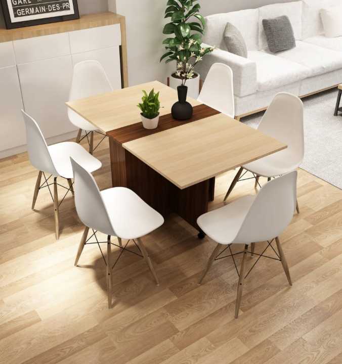 Clever-Space%20saving%20folding%20dining%20table(without%20Chairs)%20-TWDT8-white%20and%20Brown,%20White%20and%20camal,%20Extendable%20Table%20with%20Cabinets,%20Home%20Kitchen%20Furniture%20Decor%20Lunch/Computer%20Desk%20Storage%20Rack,%2055"L%20x%2031.5"W,%20Chairs%20Not%20Include%20-%20Image%204