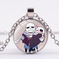 Hot Video Game Undertale Necklace Glass Photo Cabochon Pendant Sans Papyrus Cosplay Jewelry S For Boy Girls. 
