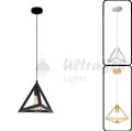 Multi Color Triangle Hanging Light | Ceiling Lamp | Pendant Light for Home, Office, Bedroom, TV Lounge | LED/Filament Bulb Compatible (Bulb Not Included). 
