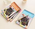 Click-Picks magic colorful scratch doodle art book with wooden stick | Rainbow scratch book - Small. 