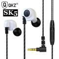 QKZ SK5 Dual Drive Wired Earphone HiFi Stereo Headphones with Microphone Sport Earbuds Music Headset Gamer Bass fone de ouvido. 