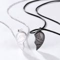 Heart In Hand Hook Magnetic Couple Necklaces - Love Heart Shape Pendant Set, Perfect Couple Gift. Dual Locket Pendant Necklace Chain in a Romantic Heart Design - Two-Piece Set. 
