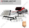 16 LED Universal Car Grill Smart Daytime Running Flasher DRL LED Light Red / Blue Strobe Flashing Modes Light For All Cars & Jeep 4x4, Strobe Light 4 Pcs Set With Remote Control. 