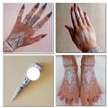 Instant White Henna Cone white Mehandi Cone Temporary Tattoo Body Art without Chemical Bridal Mehandi Cones Party & Bridle. 