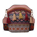 National Women's Bag Tassel Ethnic Handwoven Crossbody Bag Hippie Sling Shoulder Bags For Ladies Small Handbag Vintage. 