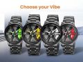 wheel watch, sports wheel watch, wheel rim watch, alloy rim watch, luxury sports watch, car wheel watch, stylish watch for men, boys fashion watch, silicone strap watch, premium analog watch, trendy wrist watch Pakistan, sporty men watch, racing style wat. 